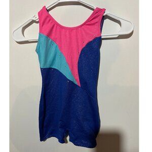 Moret Active Girl - Unitard Leotard - Pink & Blue - Size 6/7 - EUC